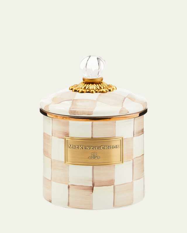 Mocha Check Small Canister